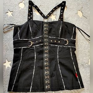 Vintage Rare Black Strappy Tripp NYC Hot Topic Corset